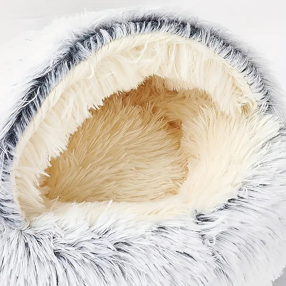 Plush Hooded Cat Cave Bed