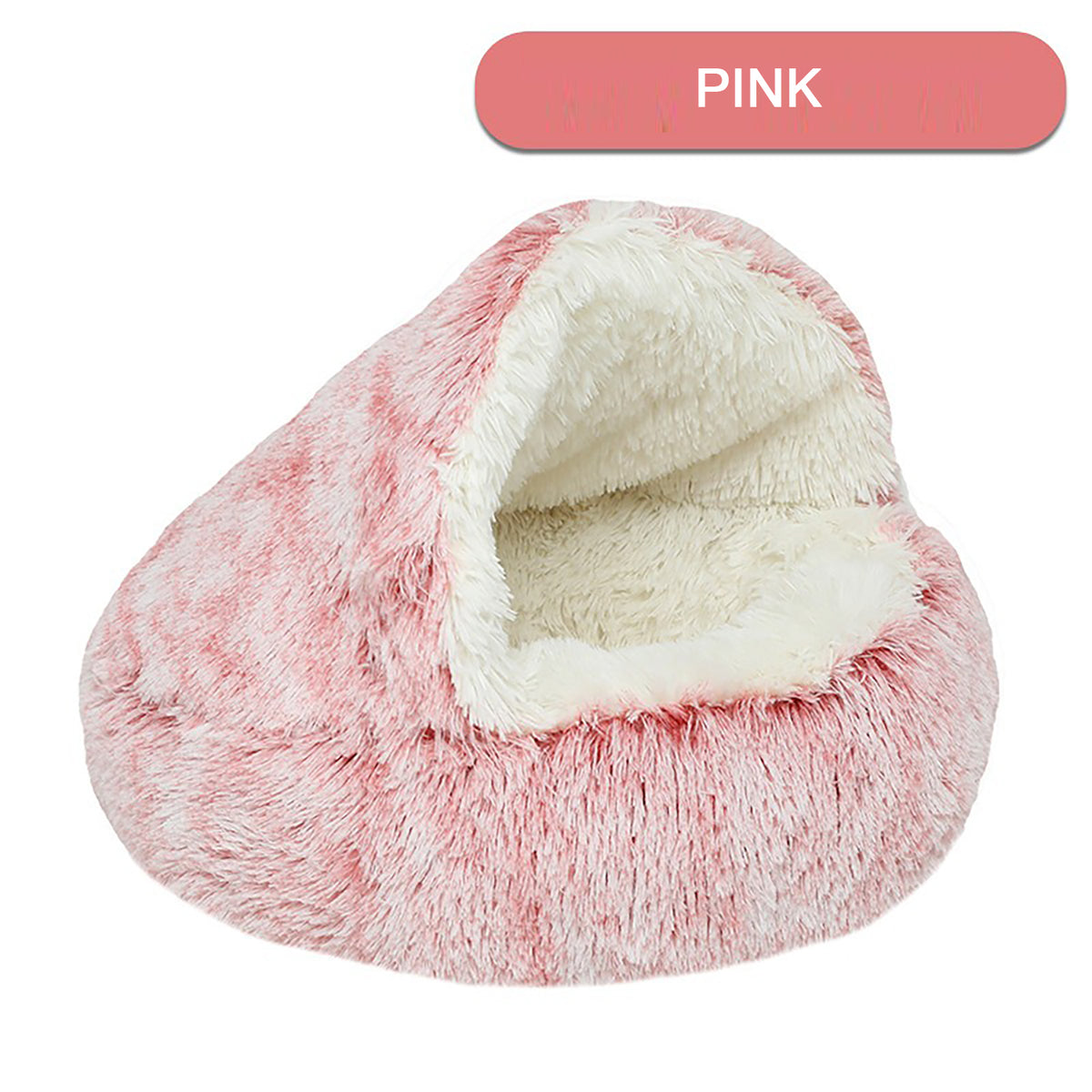 Plush Hooded Cat Cave Bed